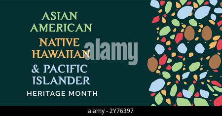 Asiatisch-amerikanischer, hawaiianischer und pazifischer Inselbewohner. Vektorbanner für Social Media Post Banner Design Illustrationshintergrund Stock Vektor
