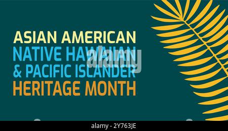 Asiatisch-amerikanischer, hawaiianischer und pazifischer Inselbewohner. Vektorbanner für Social Media Post Banner Design Illustrationshintergrund Stock Vektor