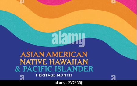 Asiatisch-amerikanischer, hawaiianischer und pazifischer Inselbewohner. Vektorbanner für Social Media Post Banner Design Illustrationshintergrund Stock Vektor