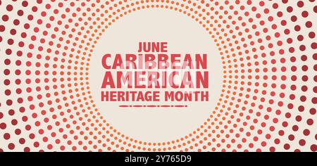 Juni ist Karibik American Heritage Month Hintergrundvorlage mit karibischem Mann und Palme Vektor Design Stock Vektor
