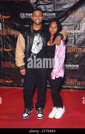 Lucious Wilson und Chanel Fuller bei der 16. Los Angeles Haunted Hayride Media Night im Griffith Park. Los Angeles, 27.09.2024 Stockfoto