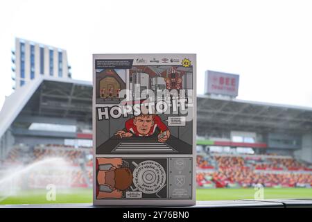 September 2024; Gtech Community Stadium, Brentford, London, England; Premier League Football, Brentford gegen West Ham United; Matchday-Programm Stockfoto