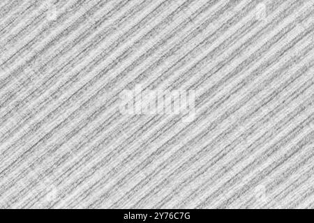 Ridge-Textur-Hintergrund aus weißem Velours-Cordtuch. Große gerippte, diagonale, grobe Samtgewebe, gestreifte Polstertextilien, Möbel Stockfoto