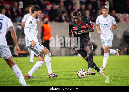 Herning, Dänemark. September 2024. Franculino (7) vom FC Midtjylland wurde während des Spiels der UEFA Europa League zwischen dem FC Midtjylland und TSG Hoffenheim in der MCH Arena in Herning gesehen. Stockfoto
