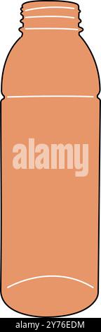 500 ml Wasserflasche aus Kunststoff ohne Verschluss, Symbol gefüllt. Vektorabbildung Stock Vektor