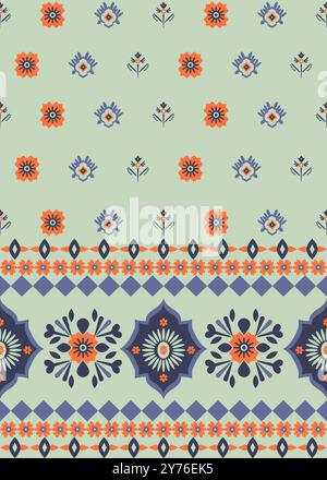 Musterdesign mit traditionellem palästinensischem Stickmotiv, Vektor-Illustration Stock Vektor