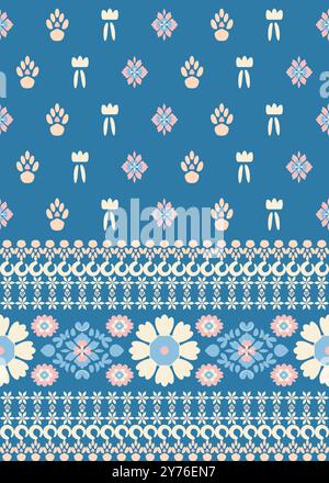 Winter Tone Farben, abstraktes nahtloses Muster aus Stoff in geometrischem Stil, American Indian Tribe Style Stock Vektor