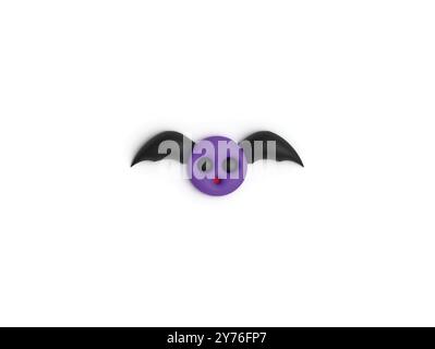 Niedliche lila schwarze Fledermaus halloween 3D Illustration Stock Vektor