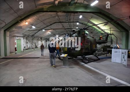 Göteborg, Schweden - 24. september 2022: MBB BO 105 schwedischer Militärhubschrauber im Schau Stockfoto