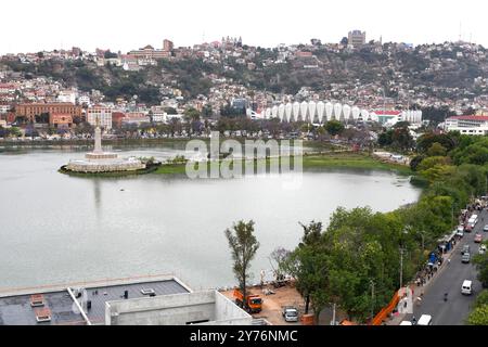 Antananarivo oder Tana (Spitzname) ist die Hauptstadt Madagaskars. Stadt mit Anosy Lake. Region Analamanga, Madagaskar. Stockfoto