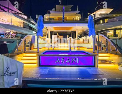 Monaco, Monaco. September 2024. Monte Carlo, Monaco - 28. September 2024: Monaco Yacht Show Atmosphäre. MYS, Yachting, Bateau, Boote, Yachten, Boote, Yachts, Mandoga Media Germany Credit: dpa/Alamy Live News Stockfoto