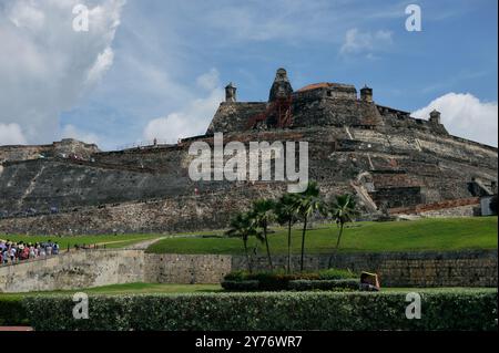 Luftaufnahme der Festung San Felipe de Barajas in Cartagena, Kolumbien Stockfoto