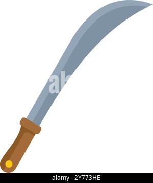 Die scharfe Machete mit Holzgriff eignet sich perfekt zum Schneiden von Pflanzen und Ästen Stock Vektor