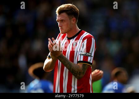 Harry Souttar von Sheffield United während des Sky Bet Championship Matches im Fratton Park, Portsmouth. Bilddatum: Samstag, 28. September 2024. Stockfoto