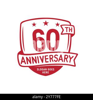 Design-Vorlage für 60-jähriges Jubiläum. Logo zum 60-jährigen Jubiläum. Vektor und Illustration. Stock Vektor