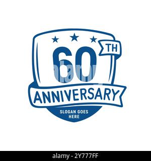 Design-Vorlage für 60-jähriges Jubiläum. Logo zum 60-jährigen Jubiläum. Vektor und Illustration. Stock Vektor