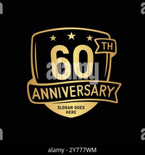 Design-Vorlage für 60-jähriges Jubiläum. Logo zum 60-jährigen Jubiläum. Vektor und Illustration. Stock Vektor