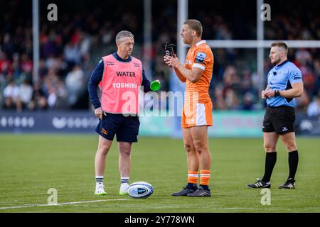 LONDON, VEREINIGTES KÖNIGREICH. 28. September 24. Während Saracens vs Sale Sharks - Gallagher Premiership Rugby Round 2 im StoneX Stadium am Samstag, 28. September 2024. LONDON ENGLAND. Quelle: Taka G Wu/Alamy Live News Stockfoto