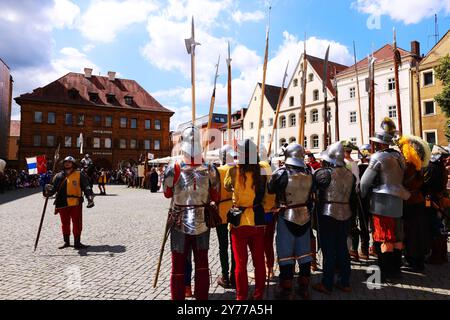 Amberg, Mittelalter, Mittelalterfest, Ritter, Prinzessin, Feier, Altstadt, Oberpfalz, Bayern, Deutschland, die große Fürstenhochzeit in Amberg! Stockfoto