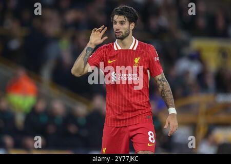 Wolverhampton, Großbritannien. September 2024. Dominik Szoboszlai von Liverpool während des Premier League-Spiels Wolverhampton Wanderers gegen Liverpool in Molineux, Wolverhampton, Vereinigtes Königreich, 28. September 2024 (Foto: Alfie Cosgrove/News Images) in Wolverhampton, Vereinigtes Königreich am 28. September 2024. (Foto: Alfie Cosgrove/News Images/SIPA USA) Credit: SIPA USA/Alamy Live News Stockfoto