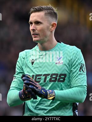 Liverpool, Großbritannien. September 2024. Dean Henderson von Crystal Palace während des Premier League Matches Everton gegen Crystal Palace im Goodison Park, Liverpool, Vereinigtes Königreich, 28. September 2024 (Foto: Cody Froggatt/News Images) in Liverpool, Vereinigtes Königreich am 28. September 2024. (Foto: Cody Froggatt/News Images/SIPA USA) Credit: SIPA USA/Alamy Live News Stockfoto