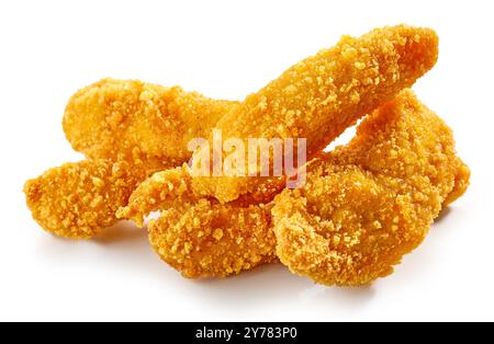 Fried Chicken Nuggets auf weißem Hintergrund Stockfoto