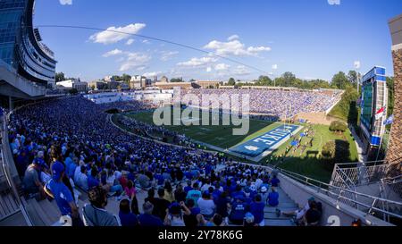 Durham, NC, USA. September 2024. Die Gesamtwertung der Tar Heels in North Carolina bei Duke Blue Devils während der ersten Hälfte des ACC Football Matchups im Wallace Wade Stadium in Durham, NC. (Scott Kinser/CSM). Quelle: csm/Alamy Live News Stockfoto