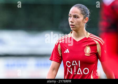 Wajnblum Lola (23) von Standard im Rahmen eines Frauenfußballspiels zwischen KVC Westerlo Ladies und Standard Femina am 5. Spieltag der Saison 2024 - 2025 der Belgischen Lotto Womens Super League am Samstag, den 28 . September 2024 in Westerlo , BELGIEN . FOTO SPORTPIX | Stijn Audooren Stockfoto