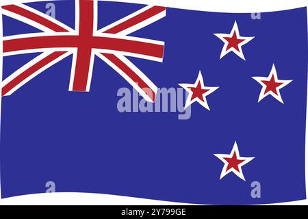 Neuseeland Land Flagge Vektor Illustration Design Stock Vektor