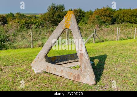 Strandhindernis bei Todt Battery in Griz-Nez, Frankreich Stockfoto