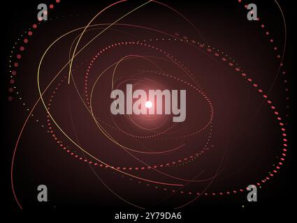 Abstrakter Hintergrund mit roten Strichkreisen Elementen, Stock Vektor Stock Vektor