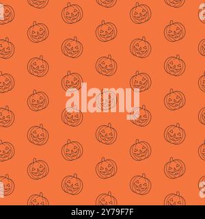 Halloween Line Art Illustrationsmuster Stock Vektor