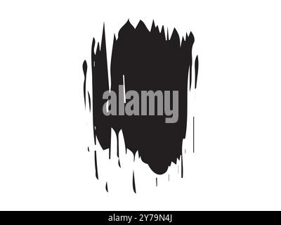 Abstrakte schwarze Tuschenstücke, isoliert auf weißem Hintergrund. Farbspritzer, chaotische Farbspritzer, künstlerische Flecken, minimalistisches Designelement. Stock Vektor