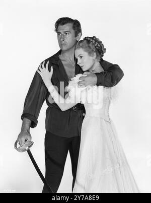 STEWART GRANGER und DEBORAH KERR in einem Publicity-Porträt für DEN GEFANGENEN VON ZENDA 1952 Regisseur RICHARD THORPE Roman ANTHONY HOPE Kostüm Design WALTER PLUNKETT Music ALFRED NEWMAN Metro Goldwyn Mayer Stockfoto