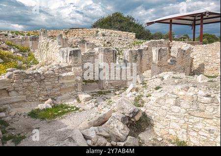 Die archäologische Stätte von Kourion zeigt Ruinen des antiken römischen Hauses. Bezirk Limassol, Zypern Stockfoto