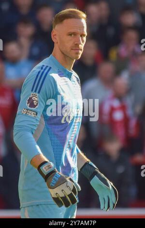 Nottingham, Großbritannien. September 2024. Nottingham Forest Torhüter Matz Sels (26) während des Spiels Nottingham Forest FC gegen Fulham FC English Premier League am 28. September 2024 im City Ground, Nottingham, England, Vereinigtes Königreich Credit: Every Second Media/Alamy Live News Stockfoto