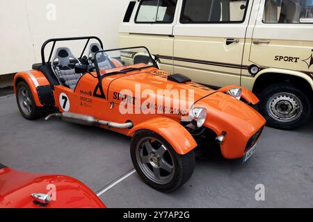 Torremolinos, Málaga, Spanien – 21. September 2024: Lotus 7 beim Oldtimer-Meeting „Concentracion amigos de los clásicos“. Stockfoto