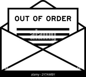 Umschlag und Briefschild mit Wort „Out of Order“ als Überschrift Stock Vektor