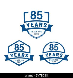 Logotype für 85-jähriges Jubiläum. Logo-Kollektion zum 85. Geburtstag. Set aus Designvorlage zum Jubiläum. Vektorabbildung. Stock Vektor