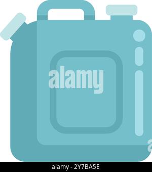 Blauer Kunststoffkanister zur Aufbewahrung flüssiger Substanzen für den Transport, isoliert auf weißem Hintergrund Stock Vektor