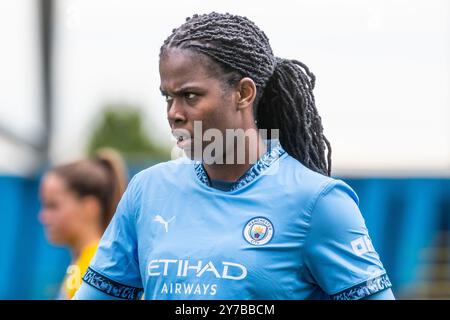 Manchester am Sonntag, den 29. September 2024. Während des Barclays FA Women's Super League Spiels zwischen Manchester City und Brighton und Hove Albion im Joie Stadium, Manchester am Sonntag, den 29. September 2024. (Foto: Mike Morese | MI News) Credit: MI News & Sport /Alamy Live News Stockfoto