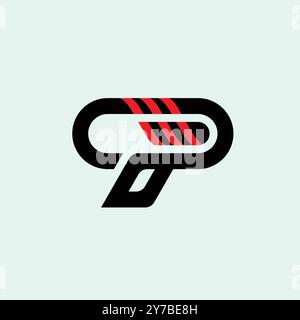 Markenidentität von CP mit Motion Style Stock Vektor