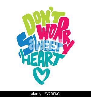 Ich liebe dich, Süßes Herz. Valentinstag-Typografie Stock Vektor