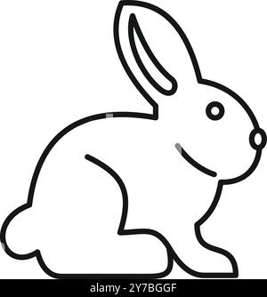 Einfache Linienzeichnung eines Kaninchens in Seitenansicht, perfekt für minimalistische Designs Stock Vektor