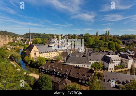 Panoramablick auf Luxemburg-Stadt, Hauptstadt von Luxemburg Stockfoto