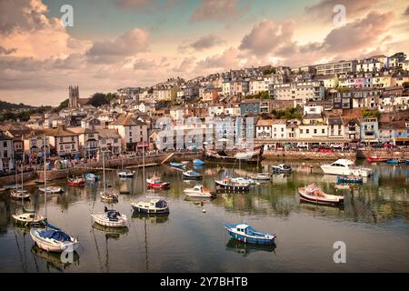 GB - DEVON: Brixham Hafenszene von Edmund Nagele FRPS Stockfoto