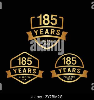 Logotype für 185-jähriges Jubiläum. Logo-Kollektion zum 185. Geburtstag. Set aus Designvorlage zum Jubiläum. Vektorabbildung. Stock Vektor
