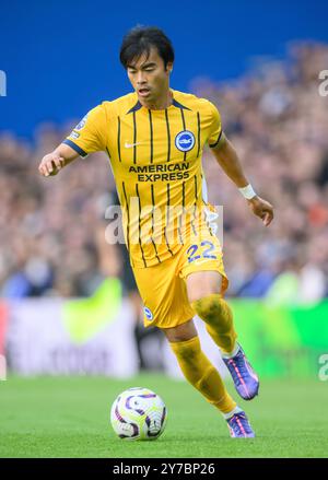 London, Großbritannien. September 2024. Chelsea V Brighton & Hove Albion - Premier League - Stamford Bridge. Brightons Kaoru Mitoma in Aktion. Bildnachweis: Mark Pain / Alamy Live News Stockfoto