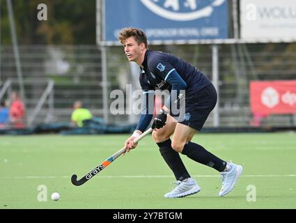 Brüssel, Belgien September 2024. Hugo Labouchere von Oree, fotografiert während eines Eishockeyspiels zwischen Royal Oree Hockey Club und Waterloo Ducks am Sonntag, den 29. September 2024 in Brüssel, am 4. Tag der belgischen Hockeymeisterschaft. BELGA FOTO JOHN THYS Credit: Belga News Agency/Alamy Live News Stockfoto