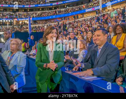 CHICAGO, Illinois – 20. August 2024: Kathy Hochul wird auf der Democratic National Convention 2024 im United Center in Chicago gesehen. Stockfoto